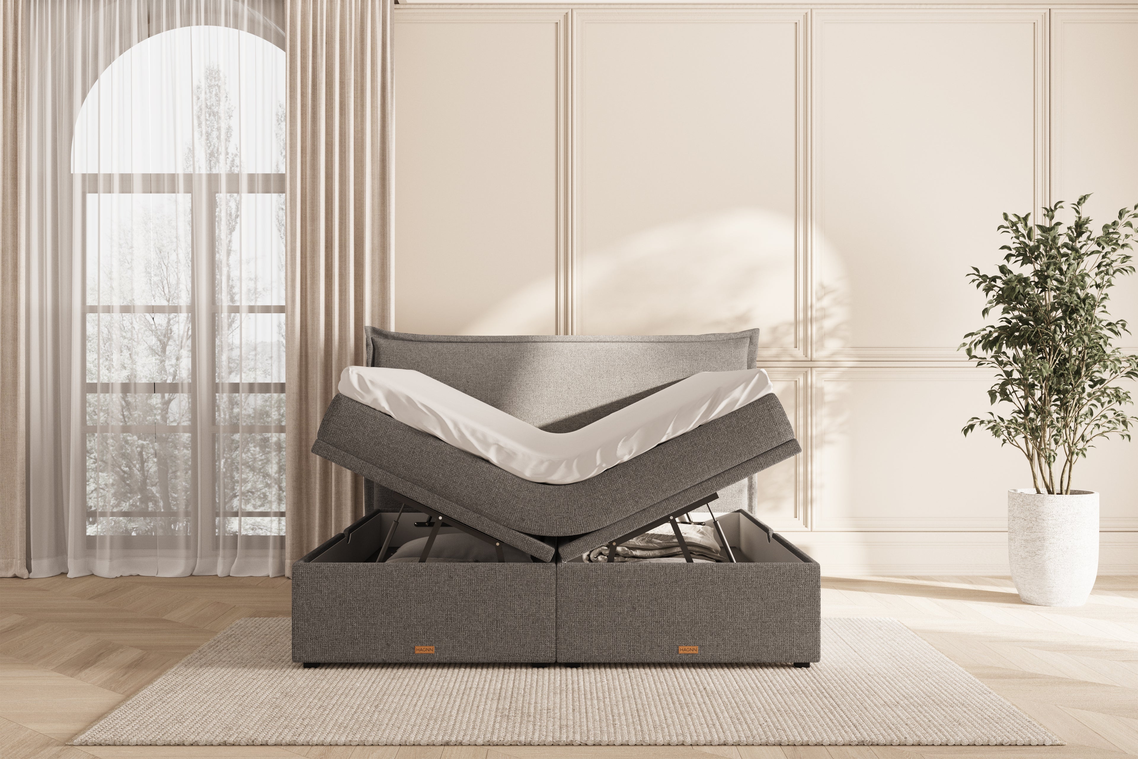 Elora Eva opbevaringsseng - grey - 180x200