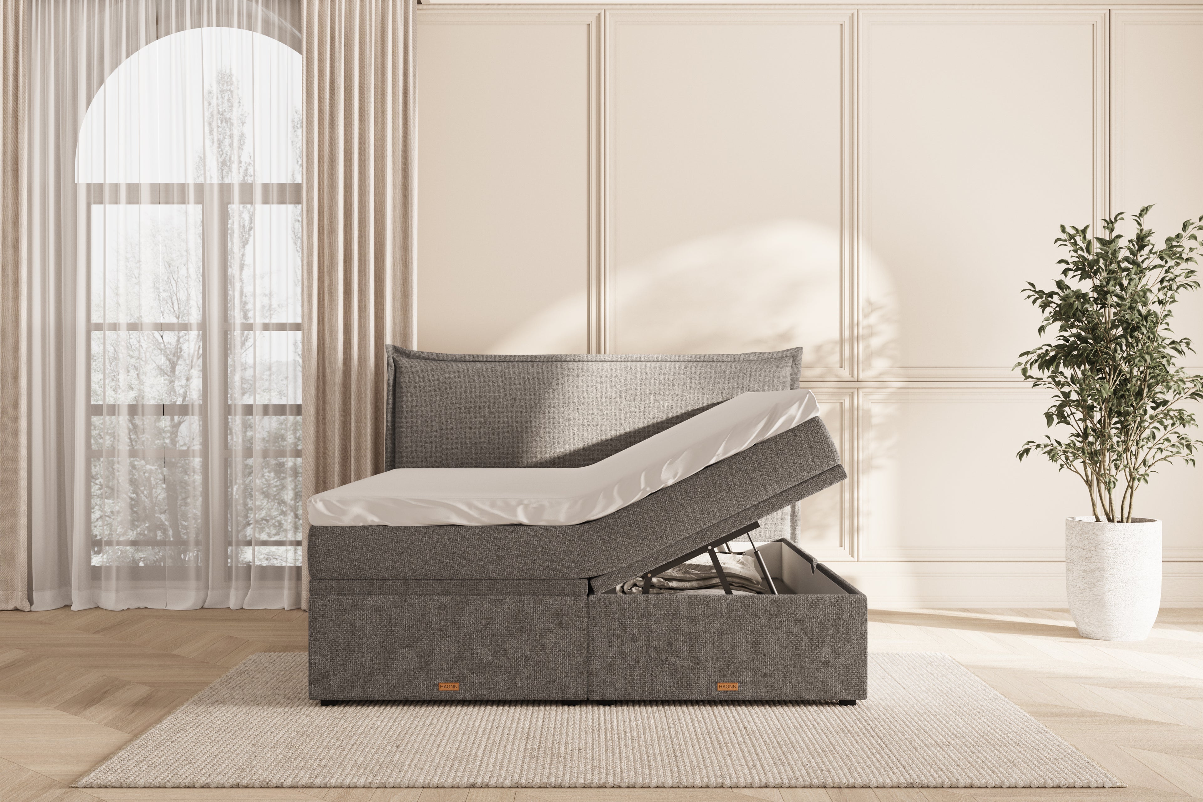 Elora Eva opbevaringsseng - grey - 180x200