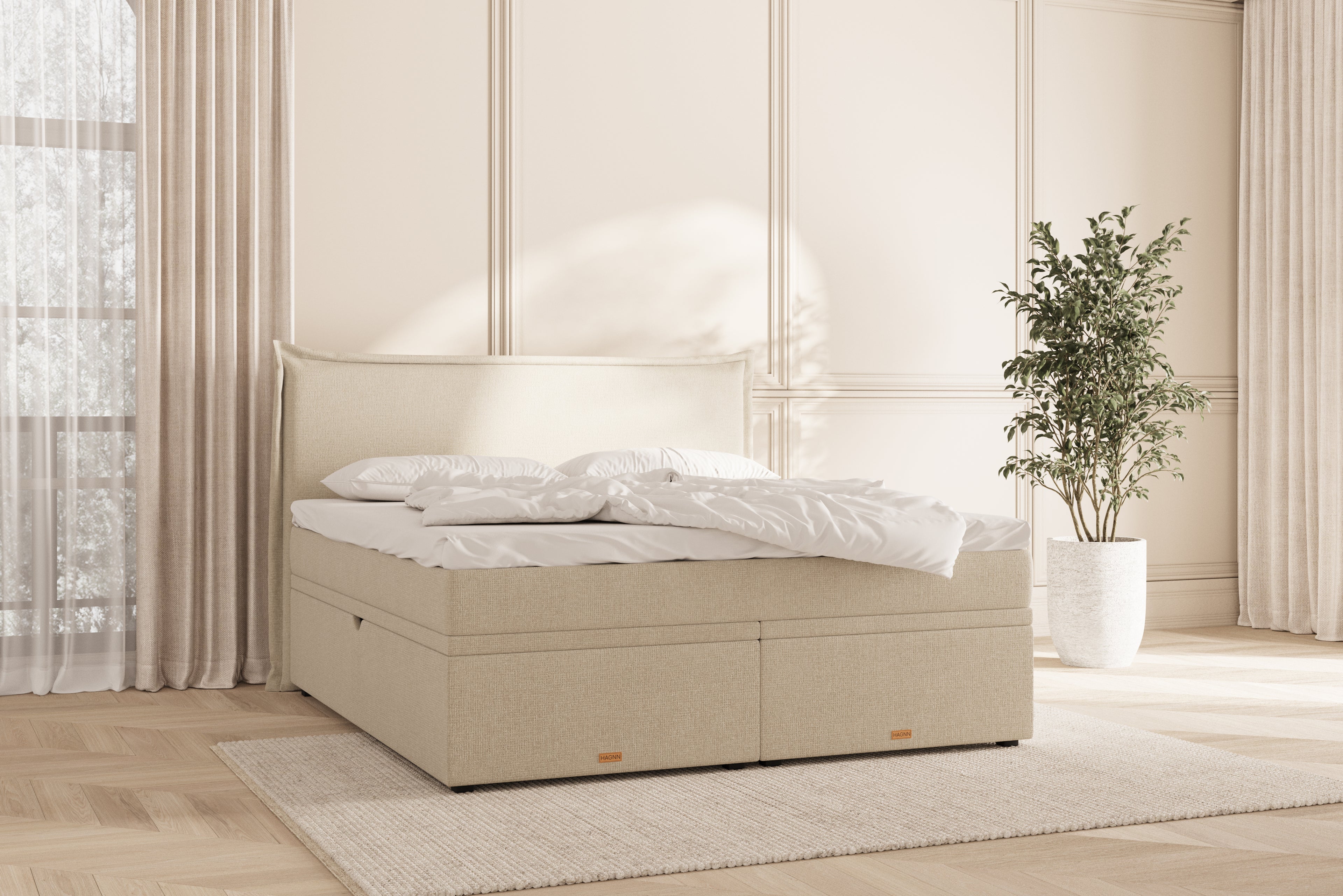 Elora Eva opbevaringsseng - beige - 180x200