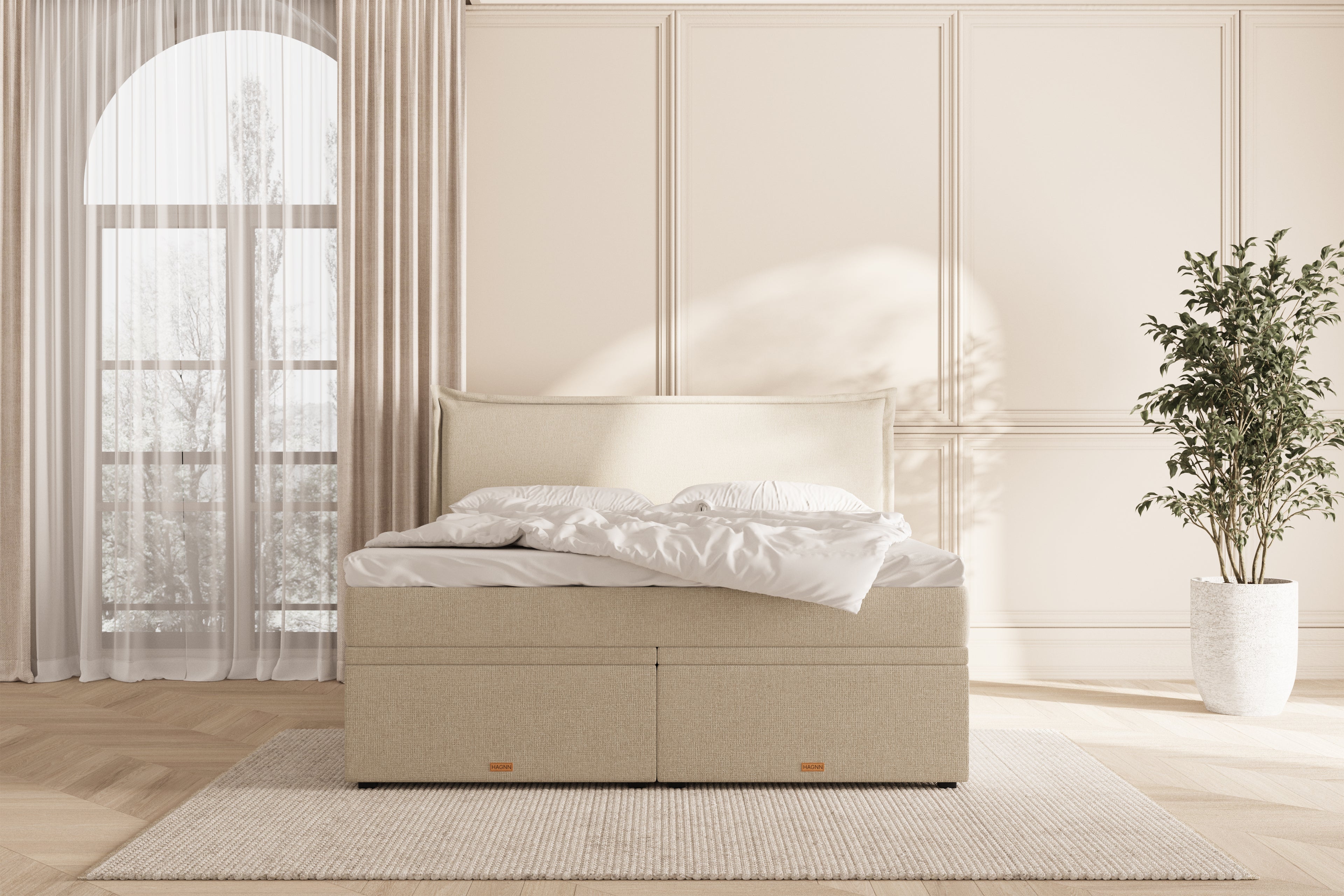 Elora Eva opbevaringsseng - beige - 180x200