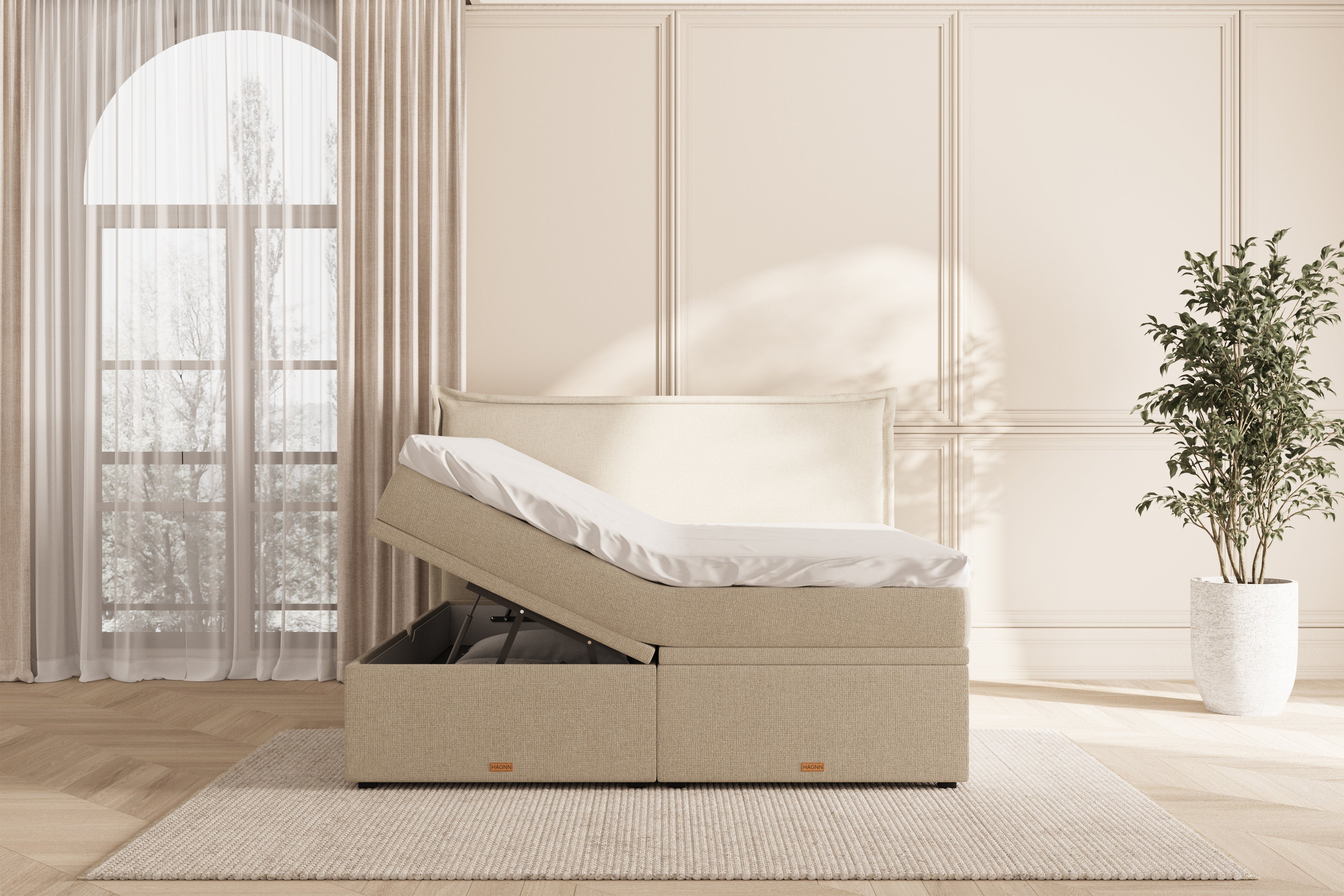 Elora Eva opbevaringsseng - beige - 180x200