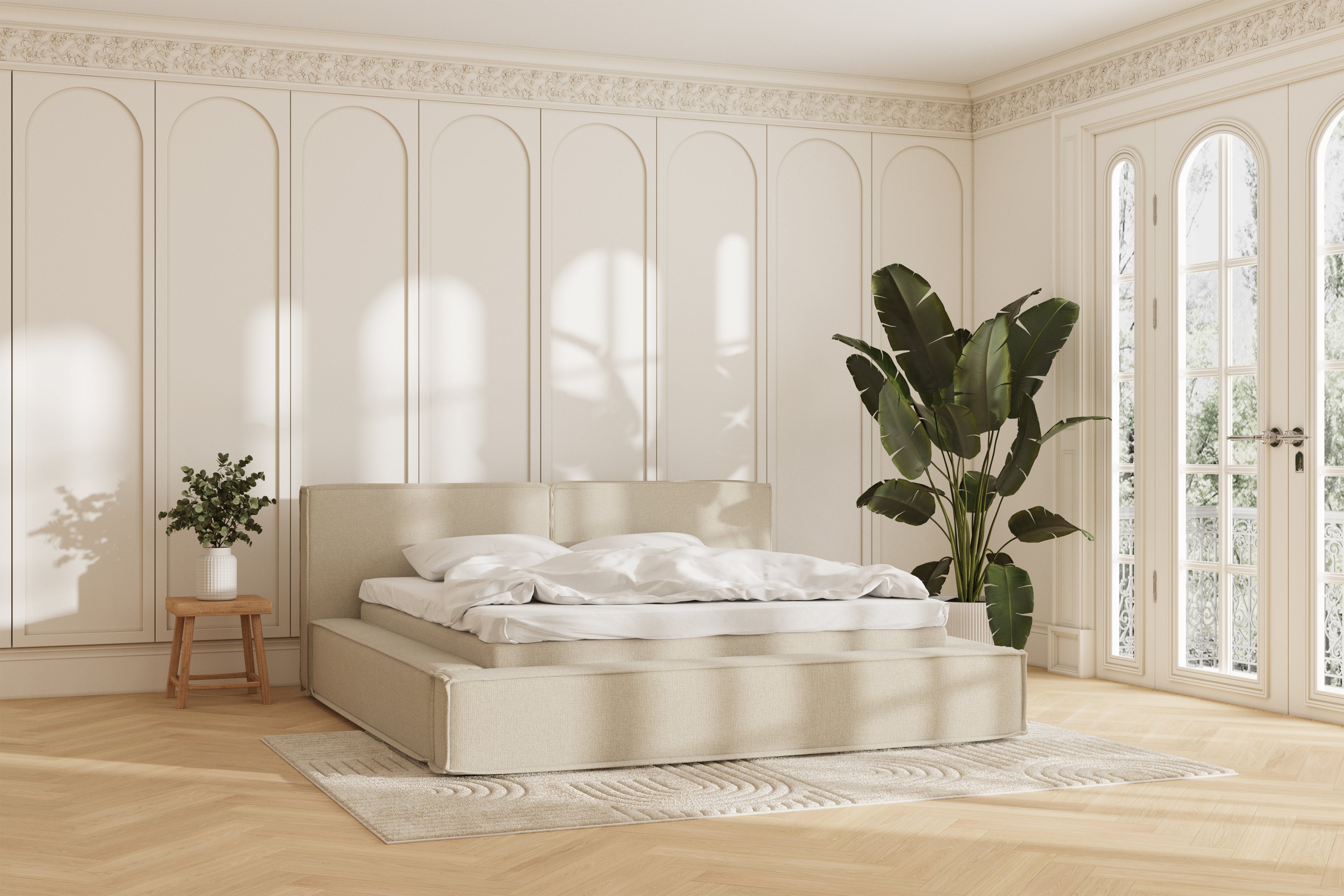 Oria Eva sengeramme - beige - 180x200