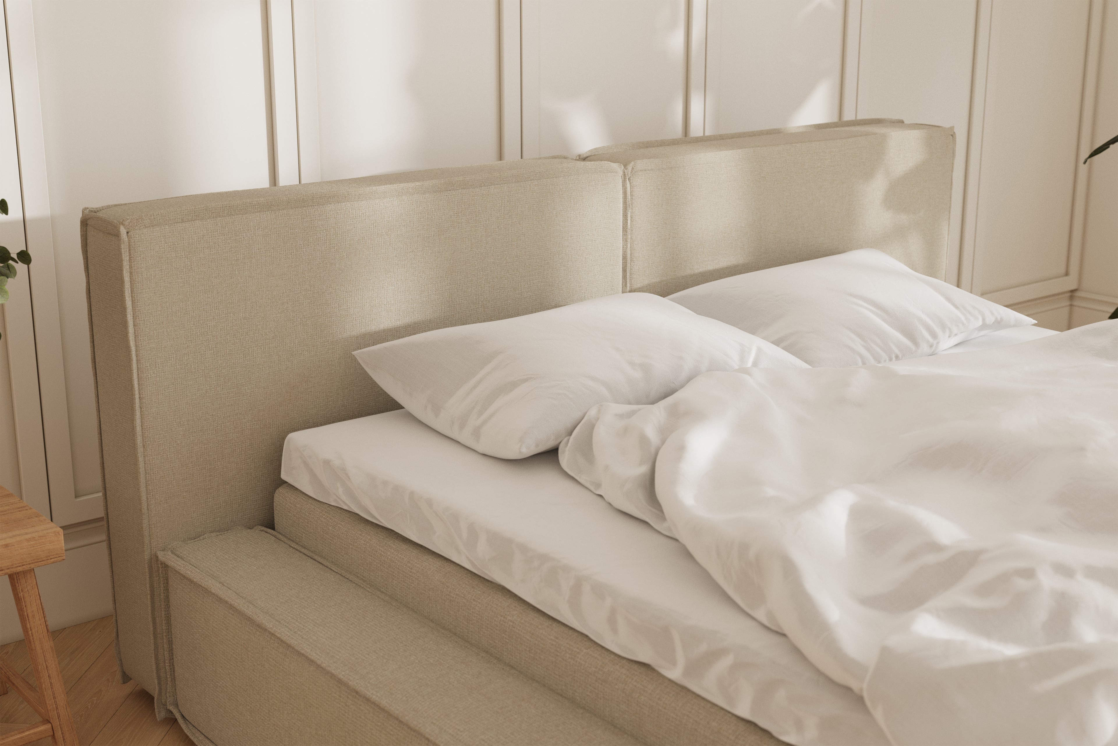 Oria Eva sengeramme - beige - 180x200