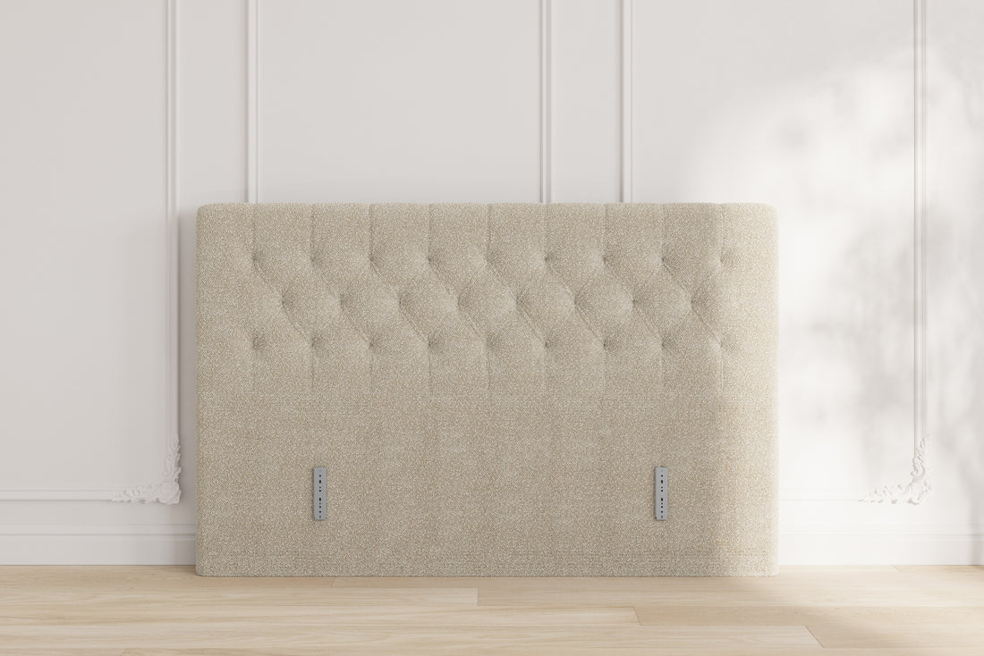 Chesterfield gavl - bouclé beige - 160x115