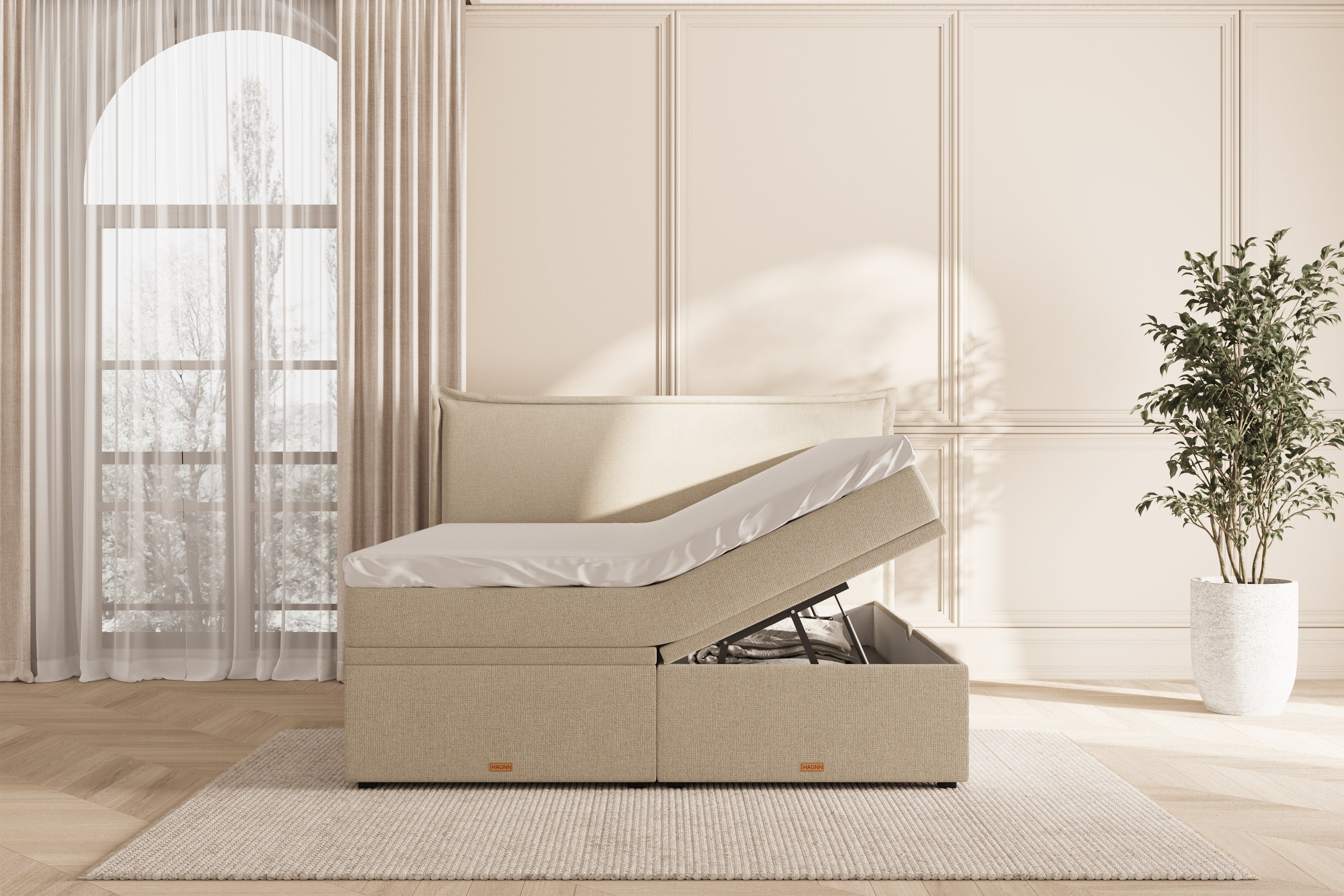 Elora Eva opbevaringsseng - beige - 180x200