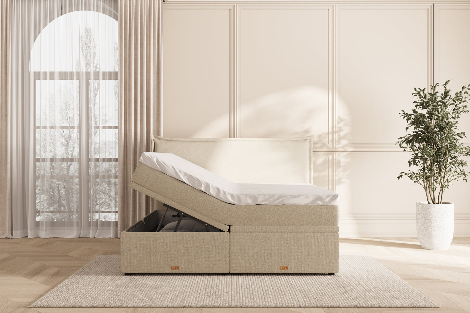 Elora Eva opbevaringsseng - beige - 180x200