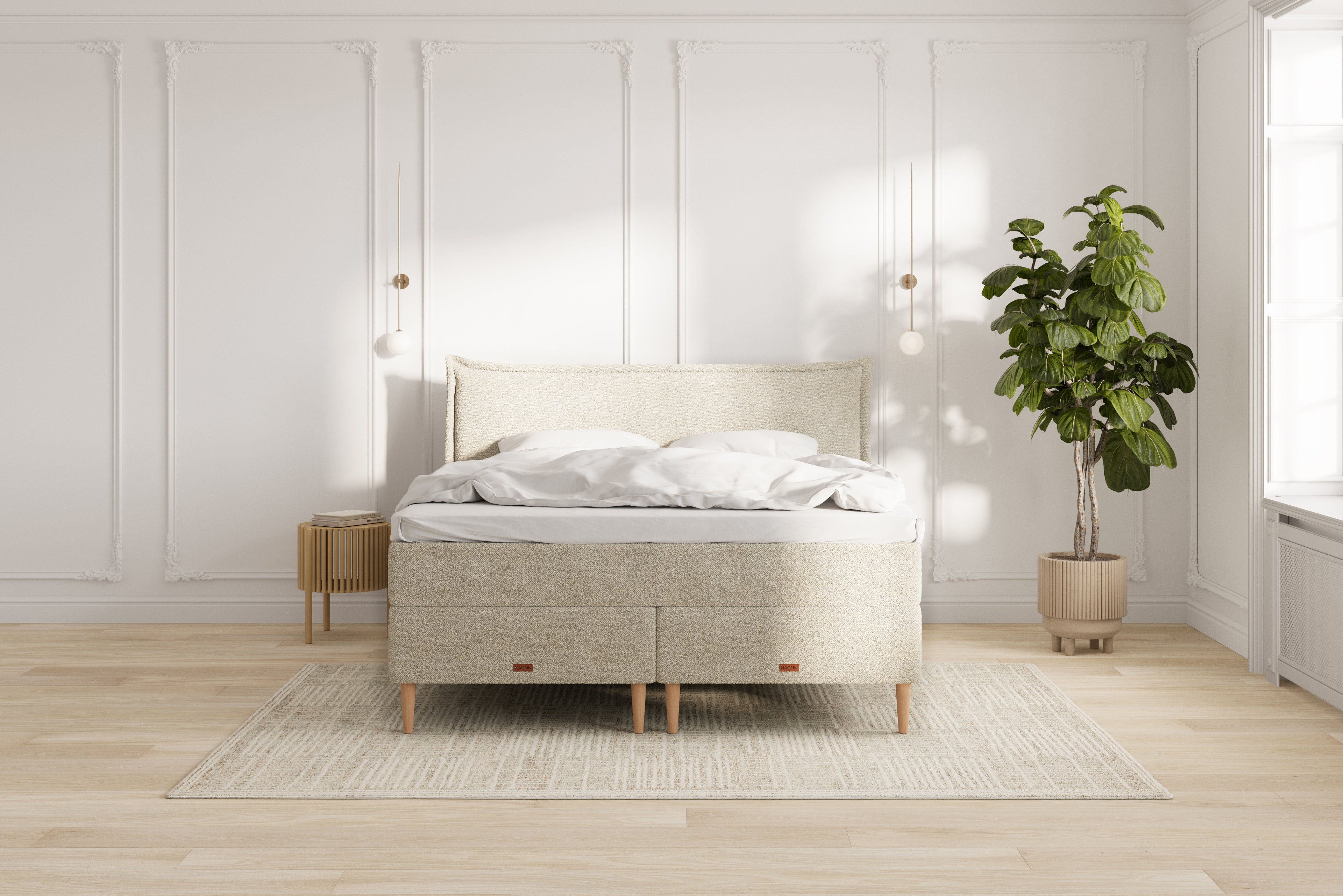 Icon Eva kontinentalseng - bouclé beige - 180x200