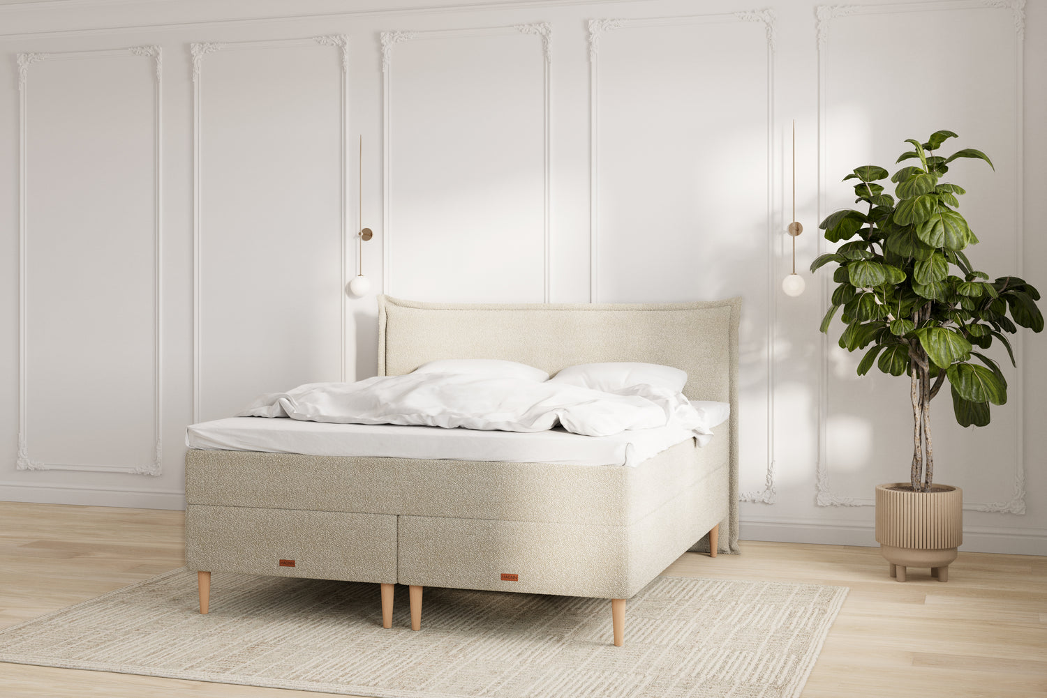 Icon Eva kontinentalseng - bouclé beige - 180x200