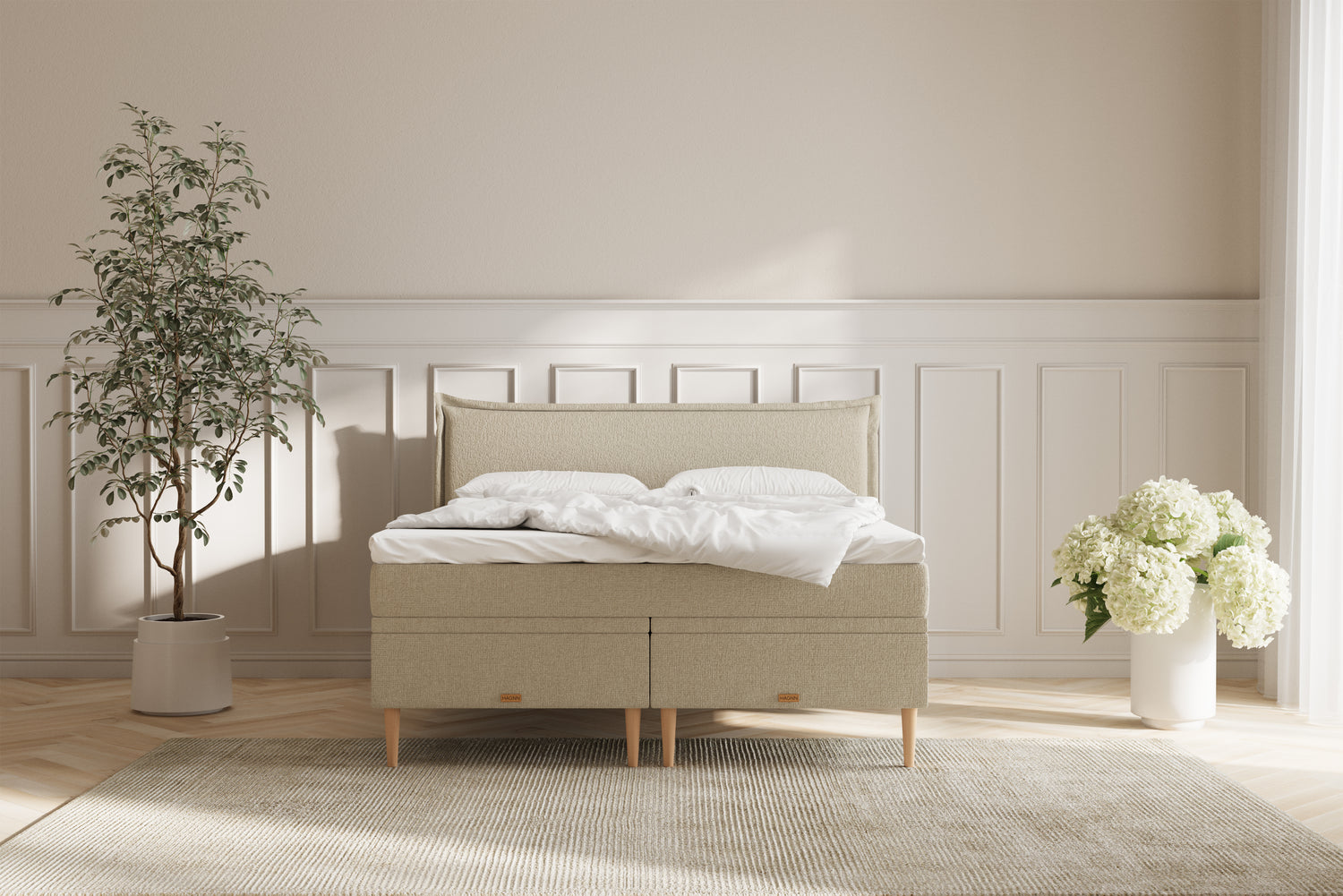 Noor Eva opbevaringsseng - beige - 180x200