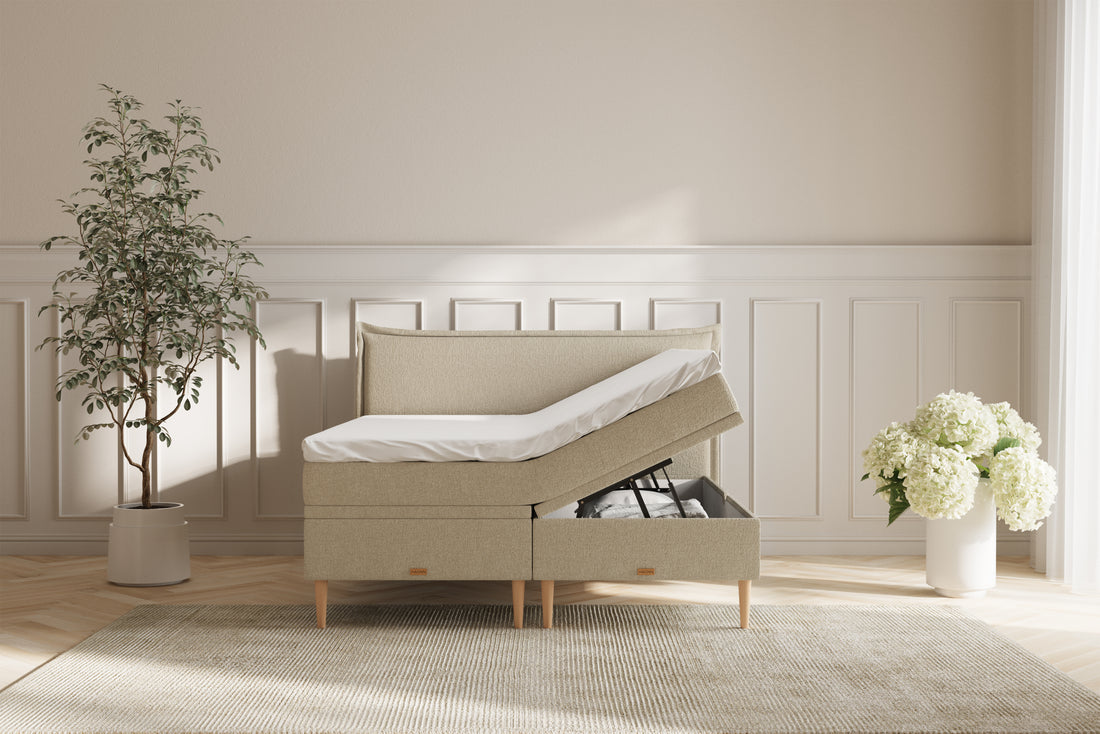 Noor Eva opbevaringsseng - beige - 180x200