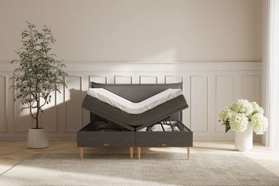 Noor Eva opbevaringsseng - grey - 160x200