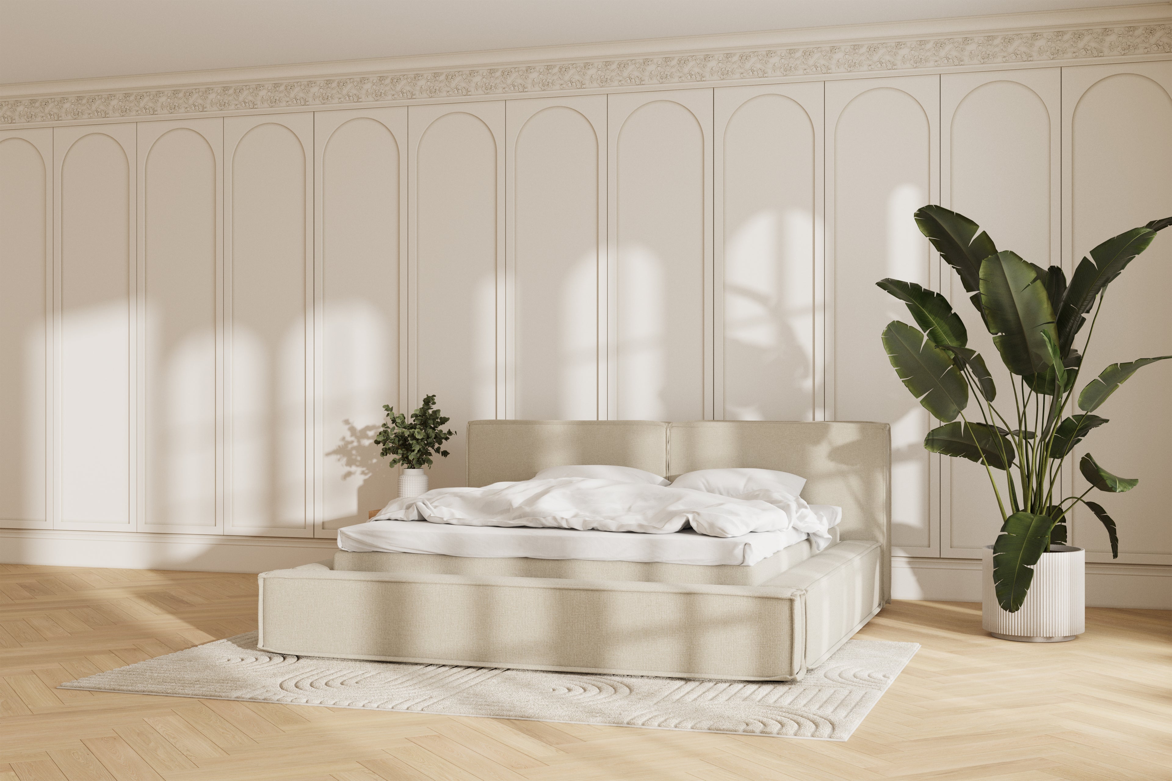 Oria Eva sengeramme - beige - 180x200