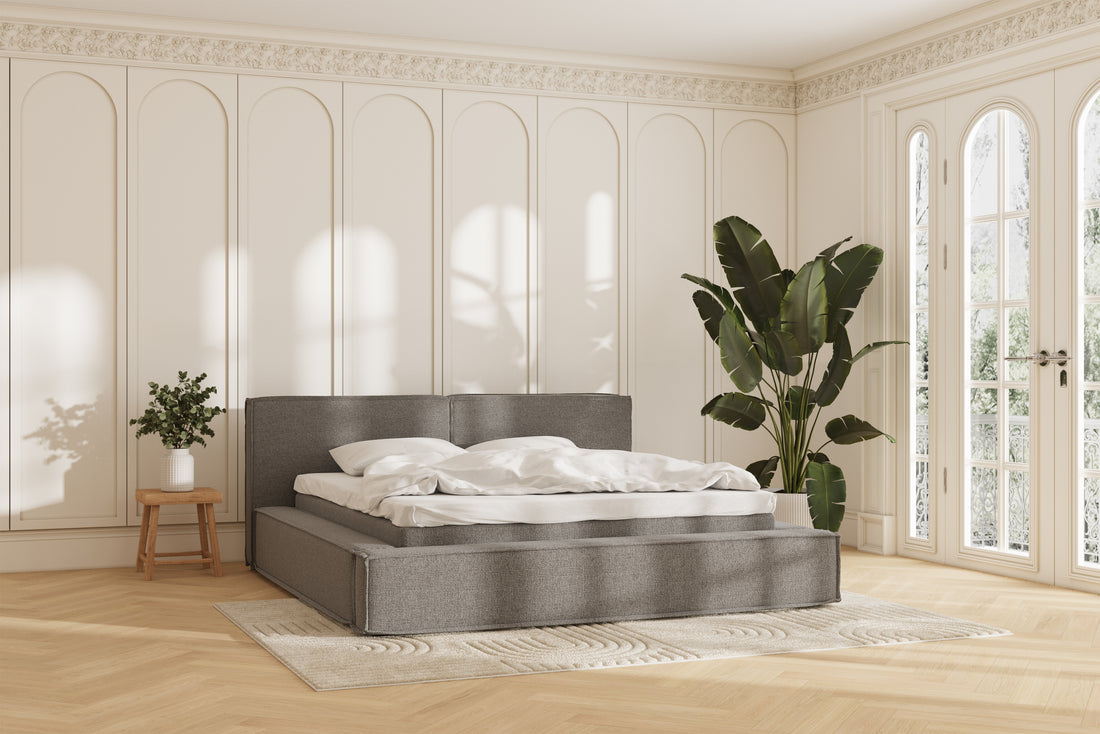 Oria Eva sengeramme - grey - 180x200